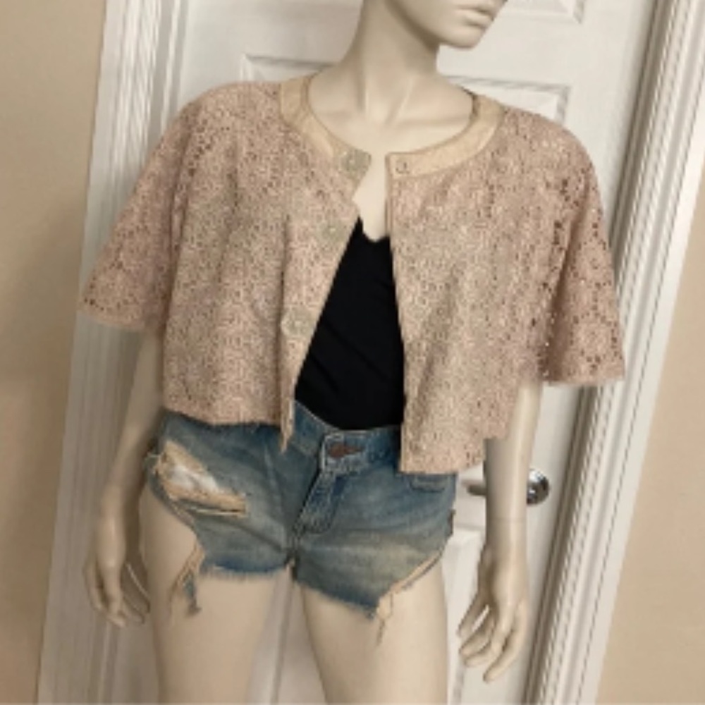Elie Tahari Tan Lace Jacket - Picture 9 of 9